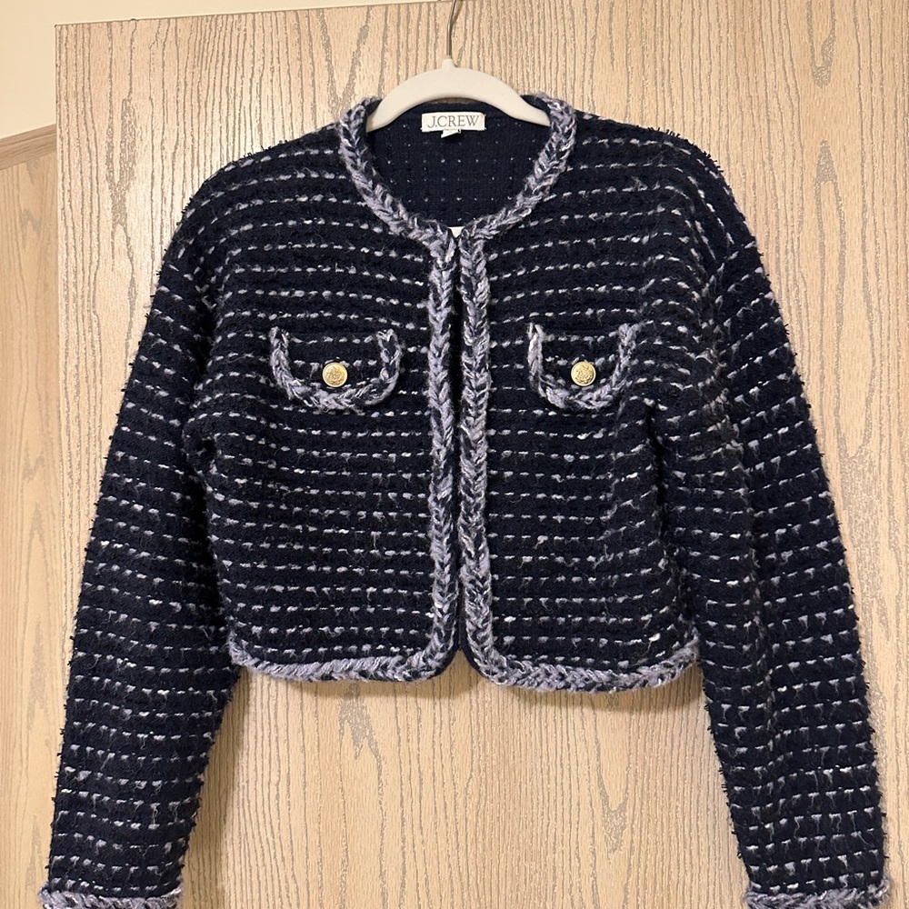 J. Crew Blue Tweed Blazer with Classic Design